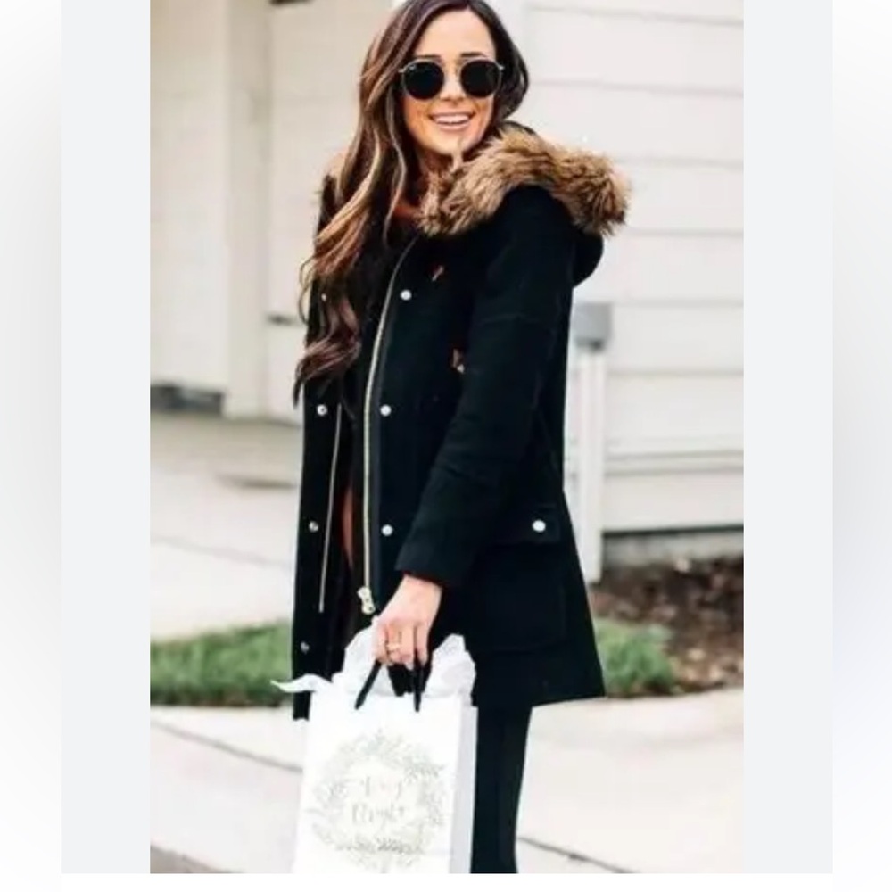 J.Crew Plus Chateau Parka black
Stadium Cloth Nello Gori wool blend Coat Size‎ 6 - Picture 14 of 15